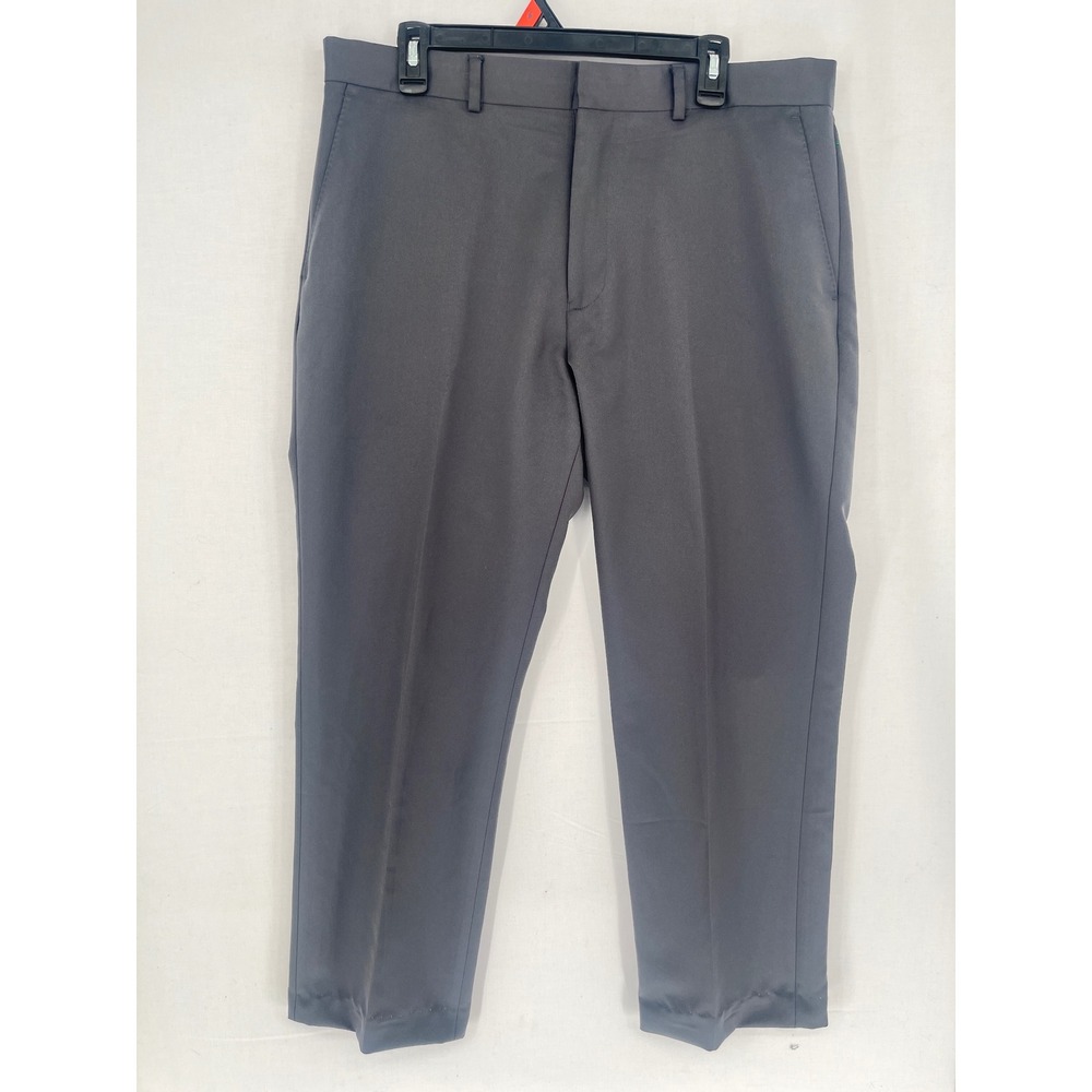 Dockers Mens Straight Fit Flat Front Dress Pants Charcoal Gray 36x25 Hemmed